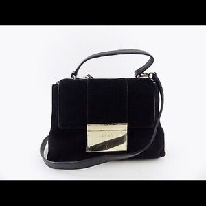 DKNY Adam Leather Top Handle Satchel, Suede Black